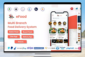 eFood v10.2 – Laravel管理面板+送餐员应用的食品配送APP源码