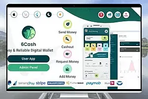 6Cash v4.0 带有 Laravel管理面板的数字钱包移动应用程序