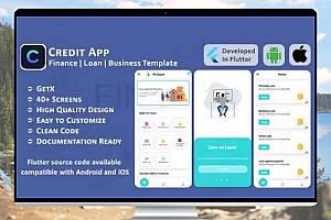 Credit App v1.1:强大的财务、贷款、业务 Flutter 移动 UI 模板/套件(适用于 Android 和 iOS)