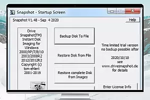 Drive SnapShot v1.50.0.1332 汉化版 — 系统热备份利器