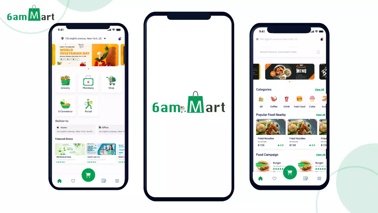 6amMart v2.5 – 多供应商食品、杂货、电子商务、包裹、药品配送应用程序与管理员和网站